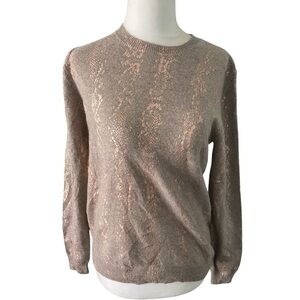 Brodie Cashmere Snake foil crew neck sweater
